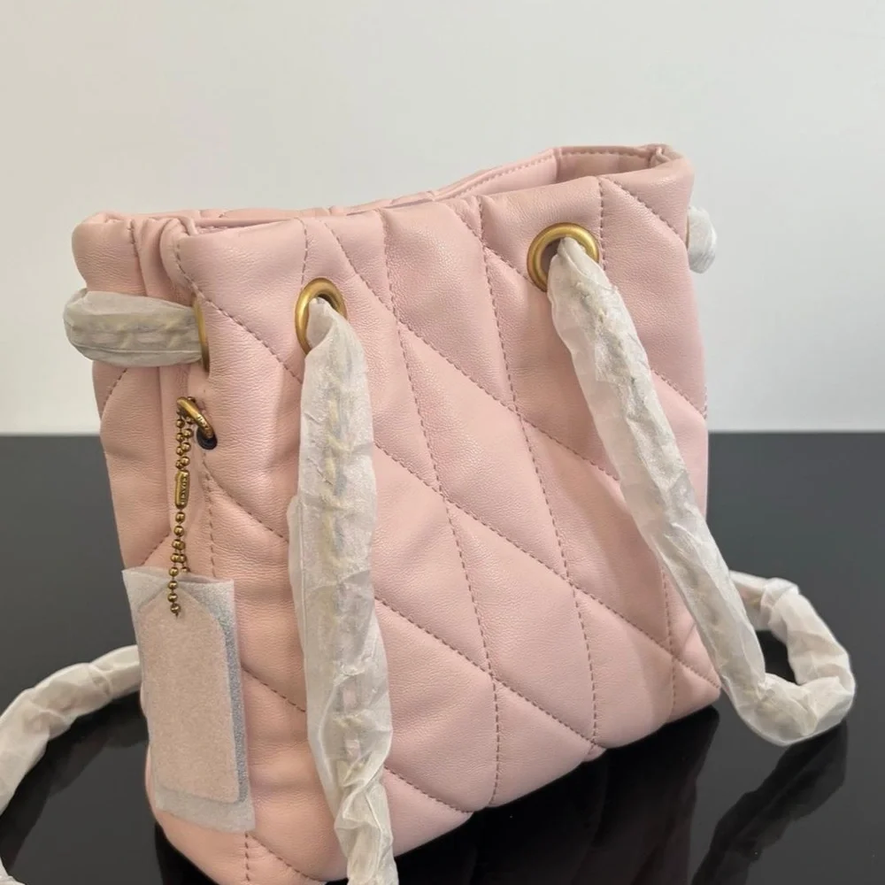 Coach Pink Quilted Crossbody with Charm Chain